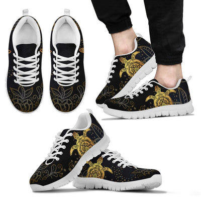 Gold Sea Turtle Mandala Men Sneakers