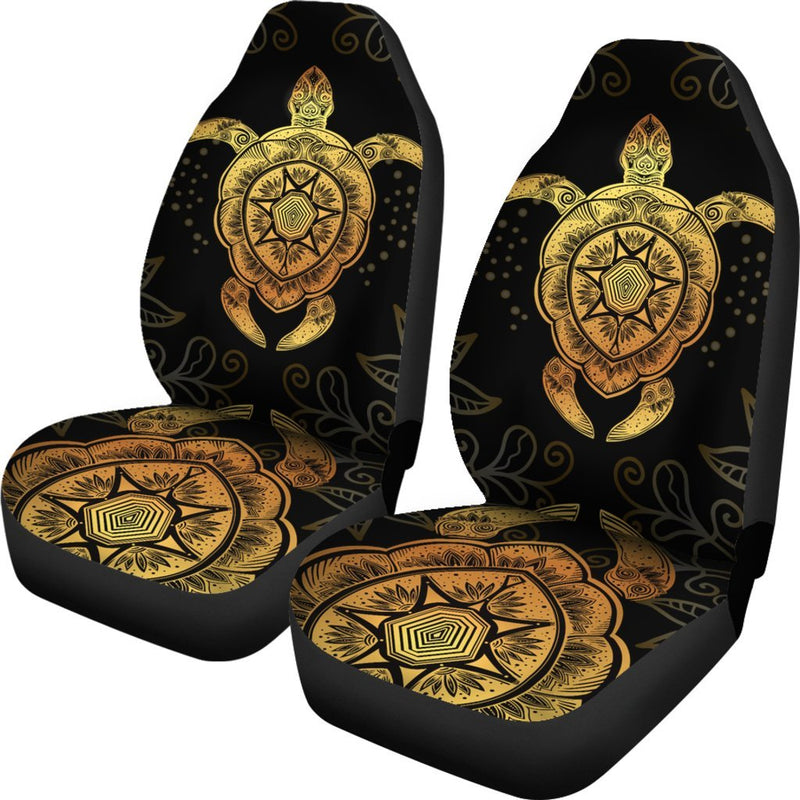Gold Sea Turtle Mandala Universal Fit Car Seat Covers