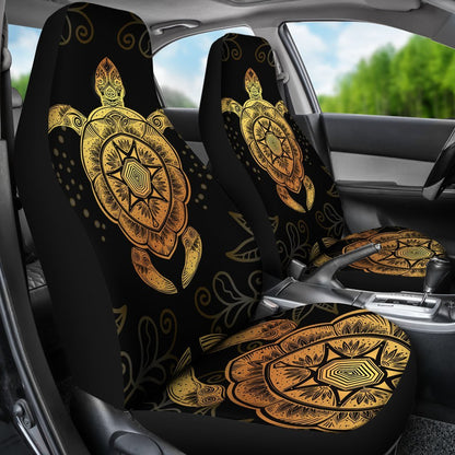 Gold Sea Turtle Mandala Universal Fit Car Seat Covers