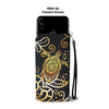 Gold Sea Turtle Mandala Wallet Phone Case