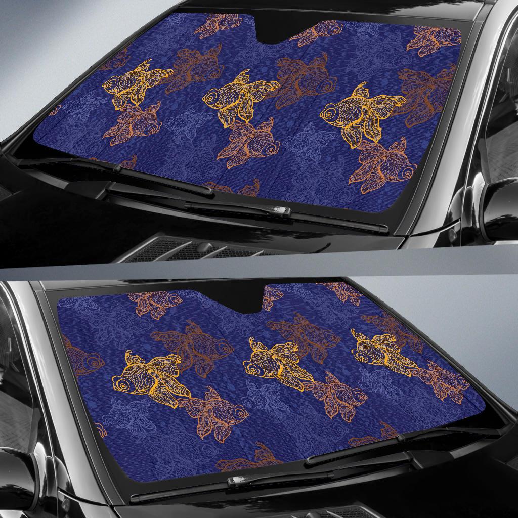Goldfish Pattern Print Design 01 Car Sun Shade-JORJUNE.COM