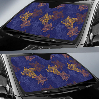 Goldfish Pattern Print Design 01 Car Sun Shade-JORJUNE.COM