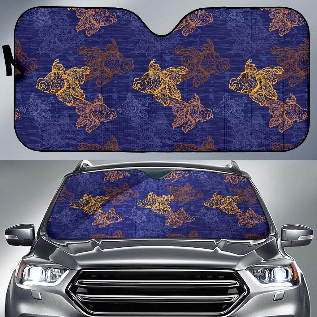 Goldfish Pattern Print Design 01 Car Sun Shade-JORJUNE.COM