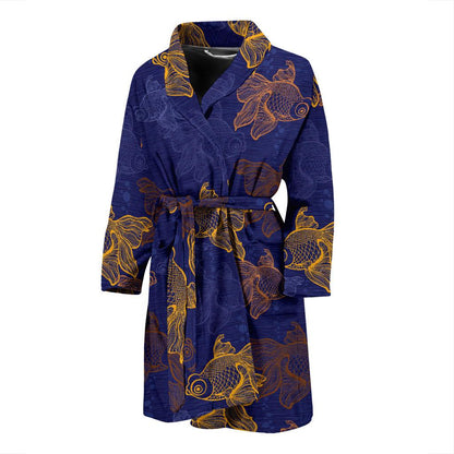 Goldfish Pattern Print Design 01 Men Bathrobe-JORJUNE.COM