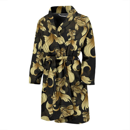 Goldfish Pattern Print Design 02 Men Bathrobe-JORJUNE.COM