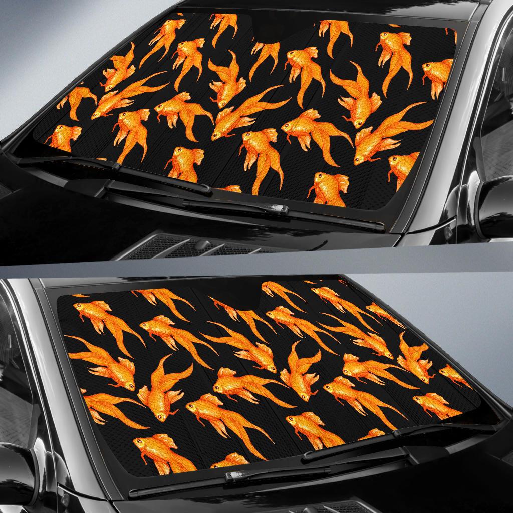 Goldfish Pattern Print Design 03 Car Sun Shade-JORJUNE.COM