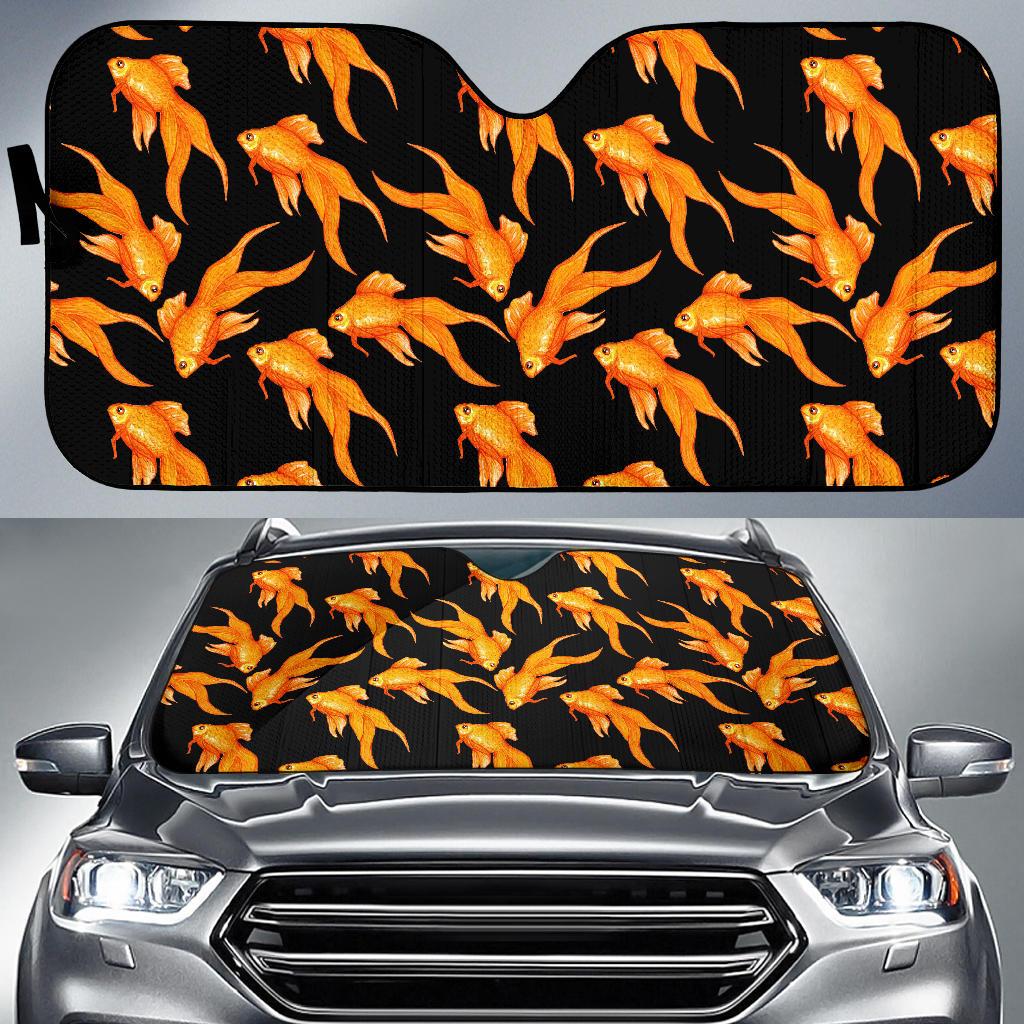 Goldfish Pattern Print Design 03 Car Sun Shade-JORJUNE.COM