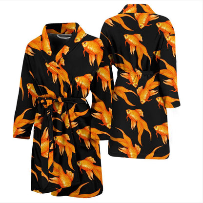 Goldfish Pattern Print Design 03 Men Bathrobe-JORJUNE.COM