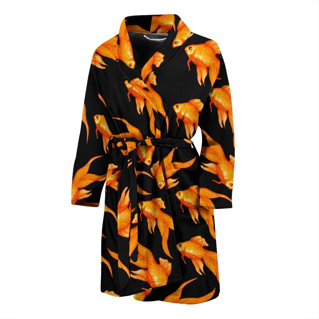Goldfish Pattern Print Design 03 Men Bathrobe-JORJUNE.COM
