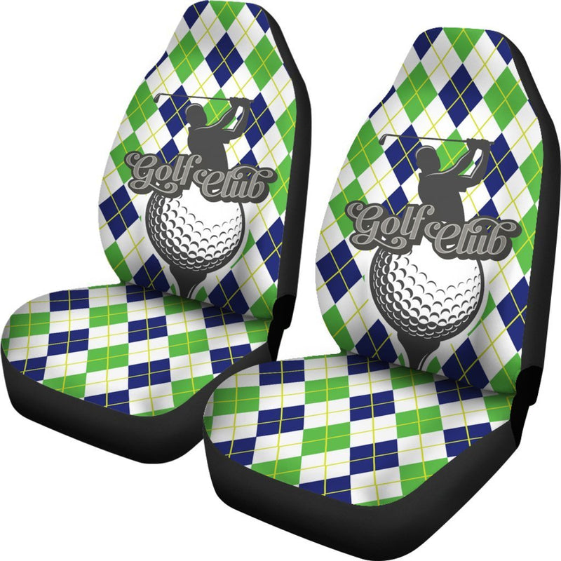 Golf Club Green argyle Pattern Universal Fit Car Seat Covers