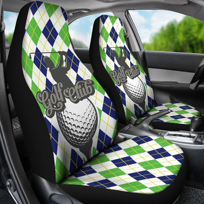 Golf Club Green argyle Pattern Universal Fit Car Seat Covers