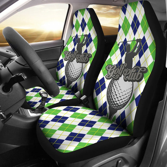 Golf Club Green argyle Pattern Universal Fit Car Seat Covers