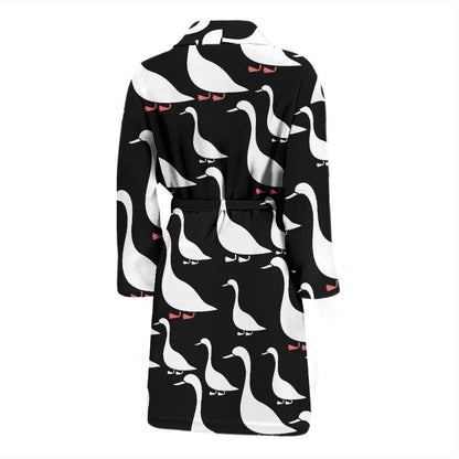 Goose Pattern Print Design 01 Men Bathrobe-JORJUNE.COM