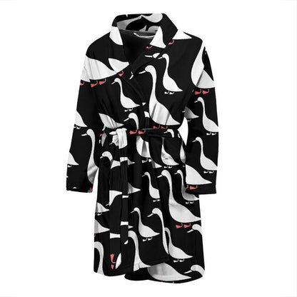 Goose Pattern Print Design 01 Men Bathrobe-JORJUNE.COM