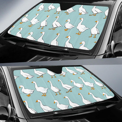Goose Pattern Print Design 02 Car Sun Shade-JORJUNE.COM