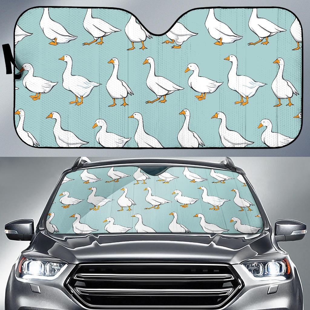 Goose Pattern Print Design 02 Car Sun Shade-JORJUNE.COM