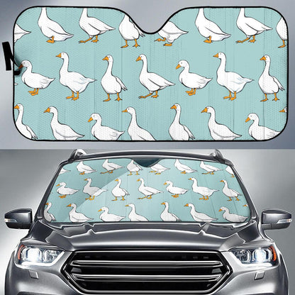 Goose Pattern Print Design 02 Car Sun Shade-JORJUNE.COM