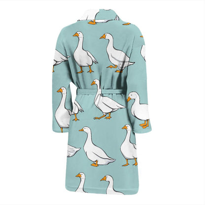 Goose Pattern Print Design 02 Men Bathrobe-JORJUNE.COM