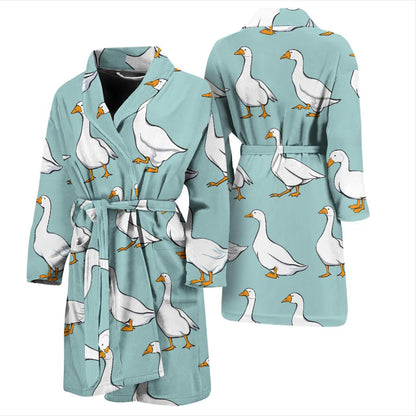 Goose Pattern Print Design 02 Men Bathrobe-JORJUNE.COM