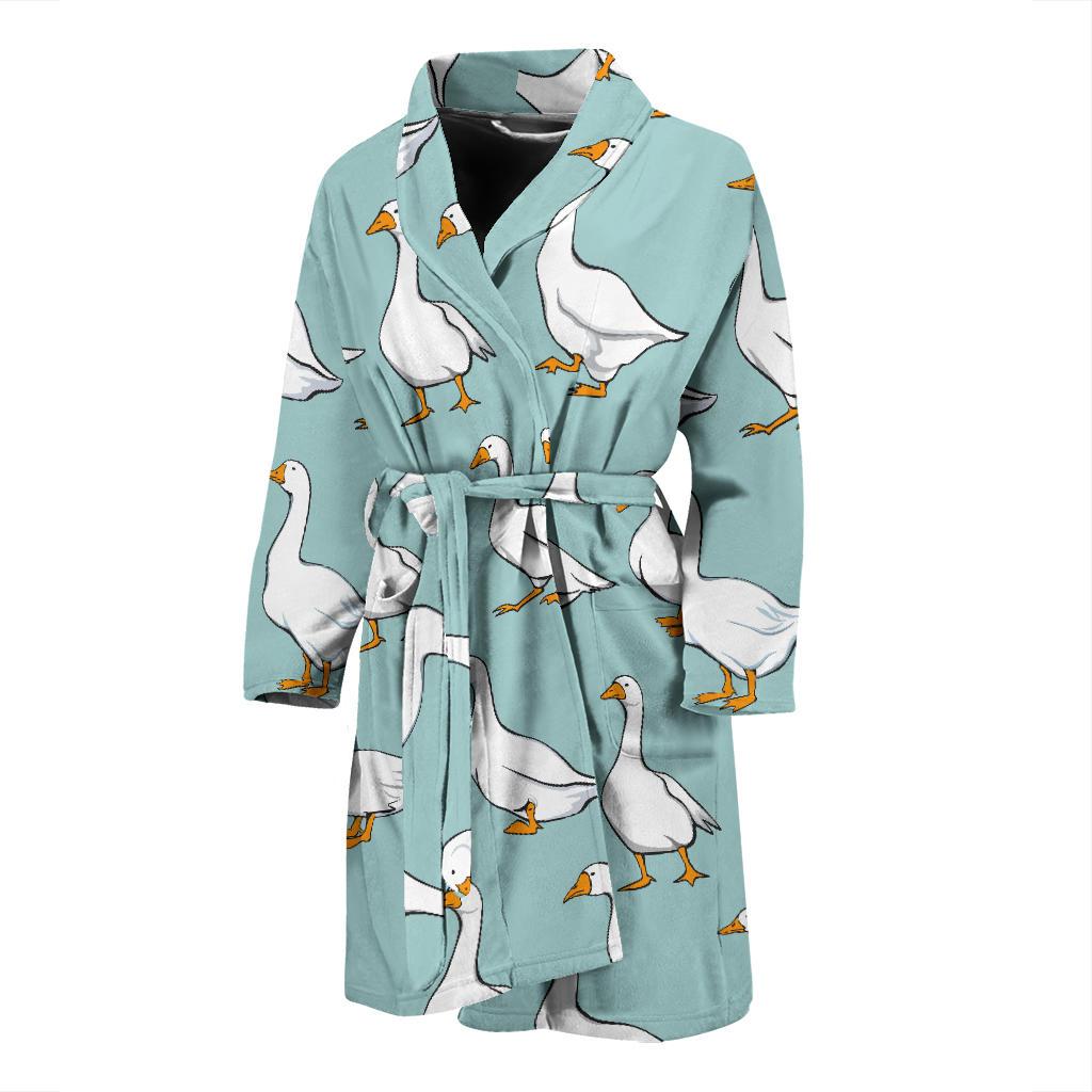 Goose Pattern Print Design 02 Men Bathrobe-JORJUNE.COM
