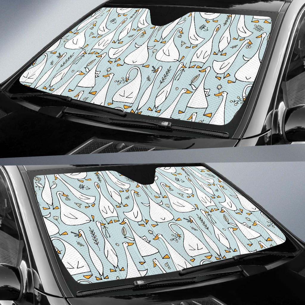 Goose Pattern Print Design 03 Car Sun Shade-JORJUNE.COM