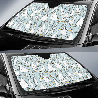 Goose Pattern Print Design 03 Car Sun Shade-JORJUNE.COM