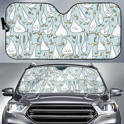 Goose Pattern Print Design 03 Car Sun Shade-JORJUNE.COM