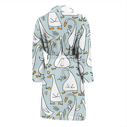 Goose Pattern Print Design 03 Men Bathrobe-JORJUNE.COM