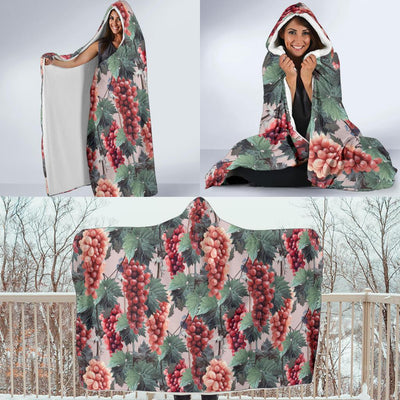 Grape Pattern Print Design GP01 Hooded Blanket-JORJUNE.COM