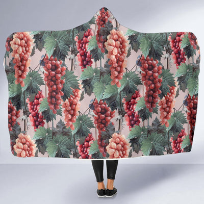 Grape Pattern Print Design GP01 Hooded Blanket-JORJUNE.COM