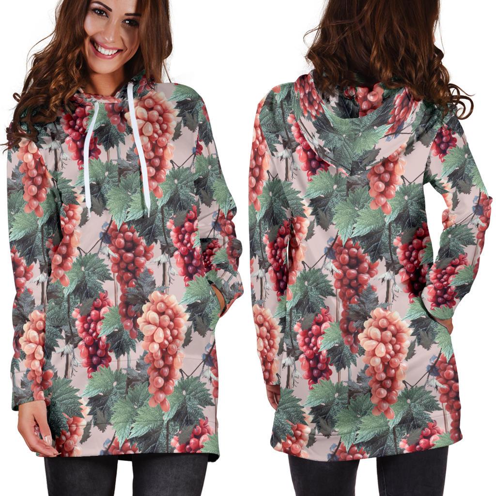 Grape Pattern Print Design GP01 Women Hoodie Dress