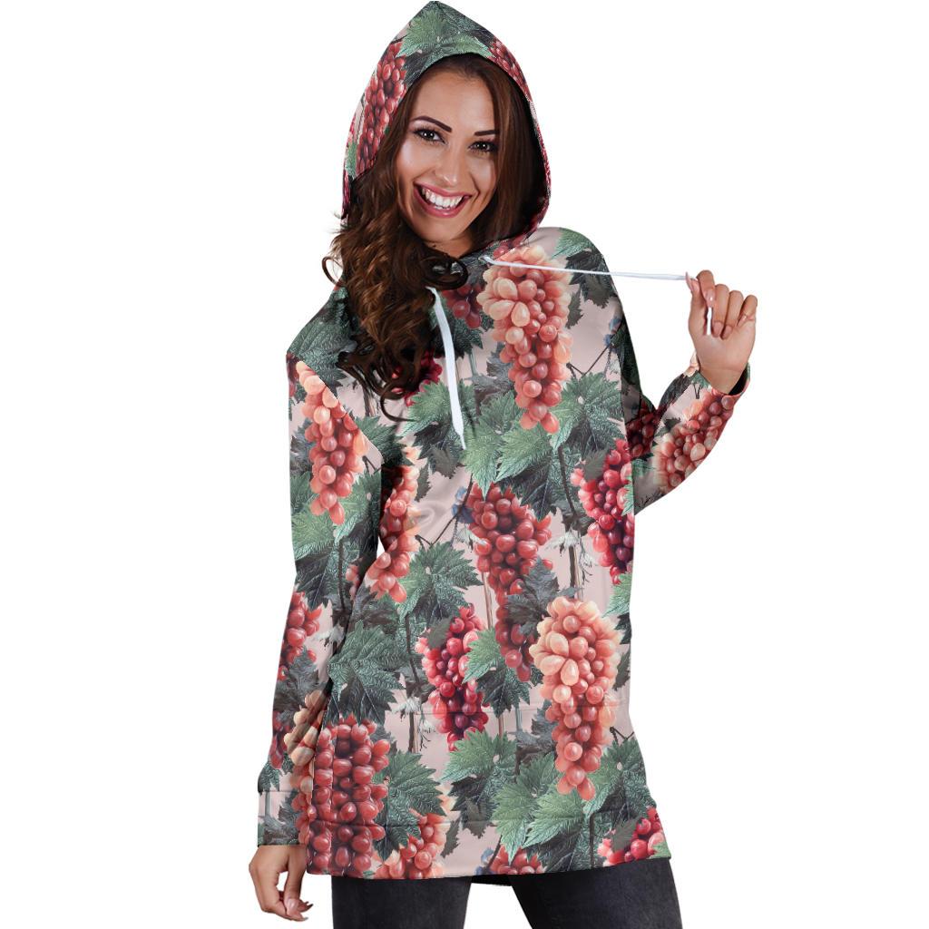 Grape Pattern Print Design GP01 Women Hoodie Dress
