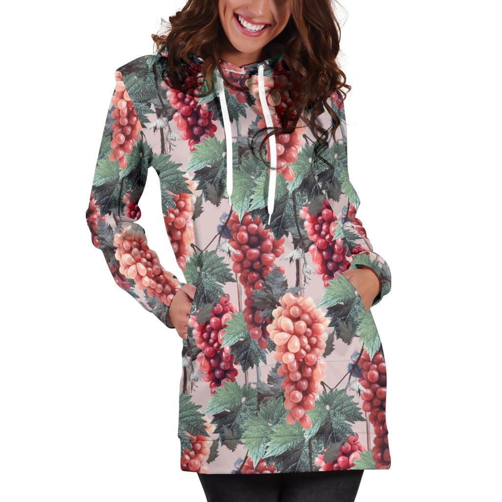 Grape Pattern Print Design GP01 Women Hoodie Dress
