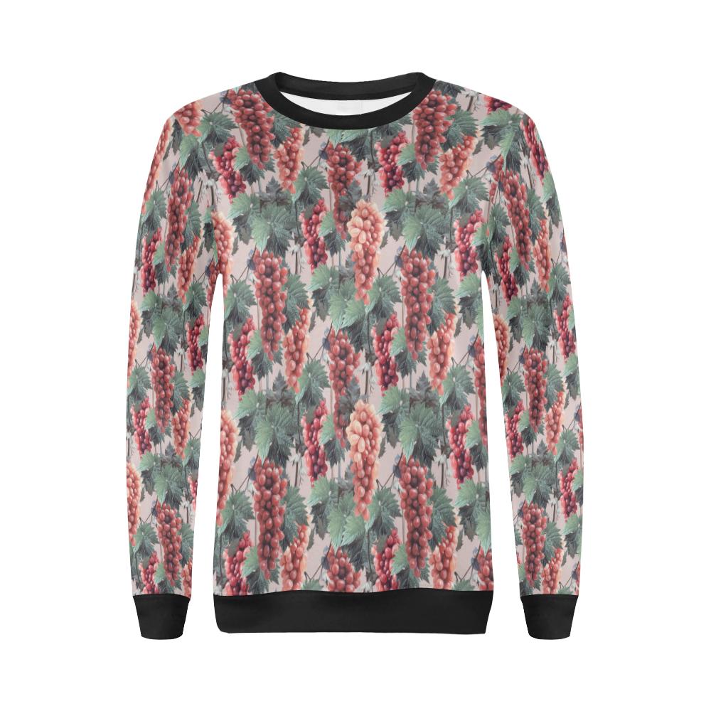 Grape Pattern Print Design GP01 Women Long Sleeve Sweatshirt-JorJune