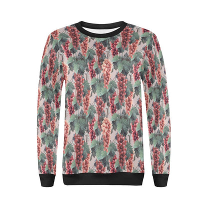 Grape Pattern Print Design GP01 Women Long Sleeve Sweatshirt-JorJune