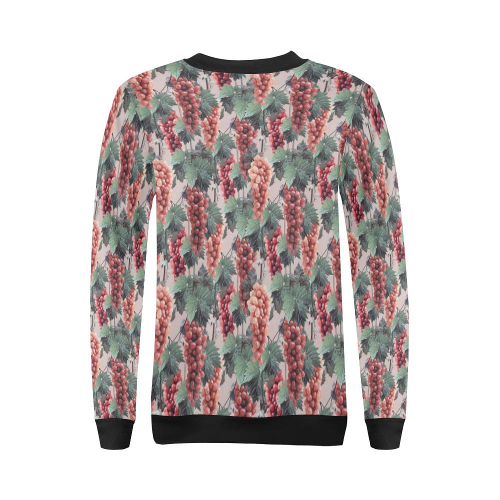 Grape Pattern Print Design GP01 Women Long Sleeve Sweatshirt-JorJune