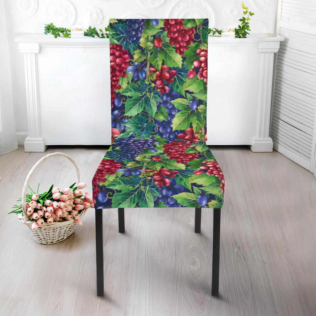 Grape Pattern Print Design GP02 Dining Chair Slipcover-JORJUNE.COM