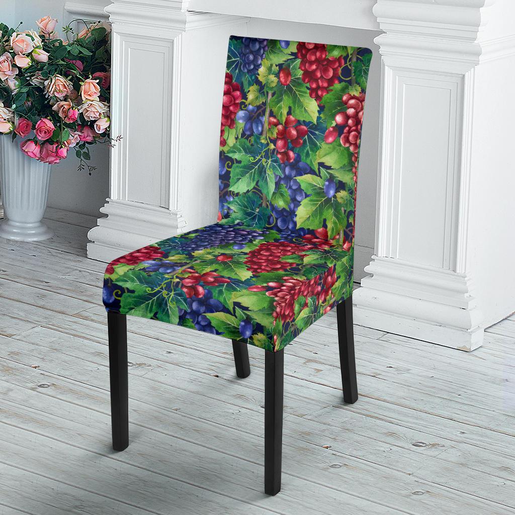 Grape Pattern Print Design GP02 Dining Chair Slipcover-JORJUNE.COM