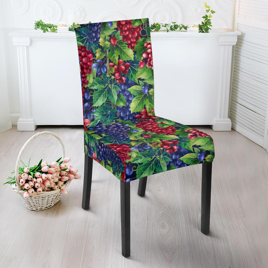 Grape Pattern Print Design GP02 Dining Chair Slipcover-JORJUNE.COM