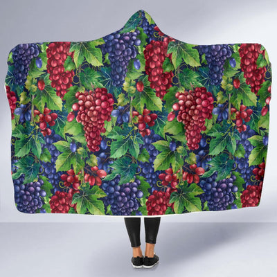 Grape Pattern Print Design GP02 Hooded Blanket-JORJUNE.COM