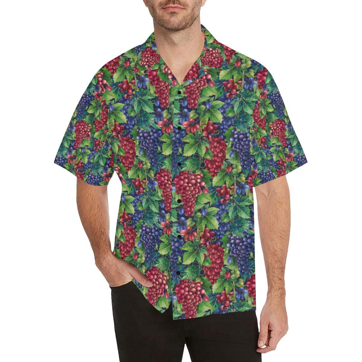 Grape Pattern Print Design GP02 Men Hawaiian Shirt-JorJune
