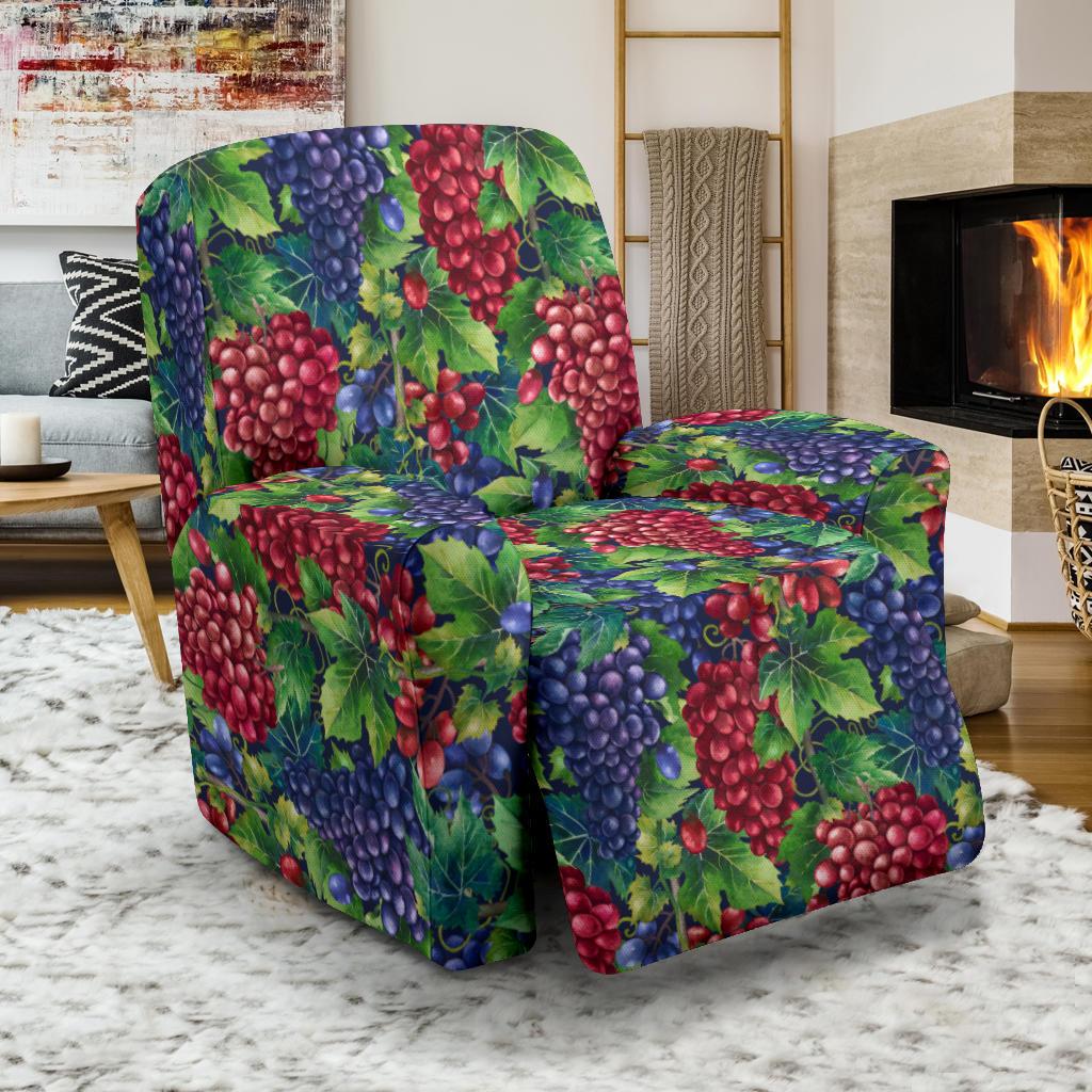 Grape Pattern Print Design GP02 Recliner Slipcover-JORJUNE.COM