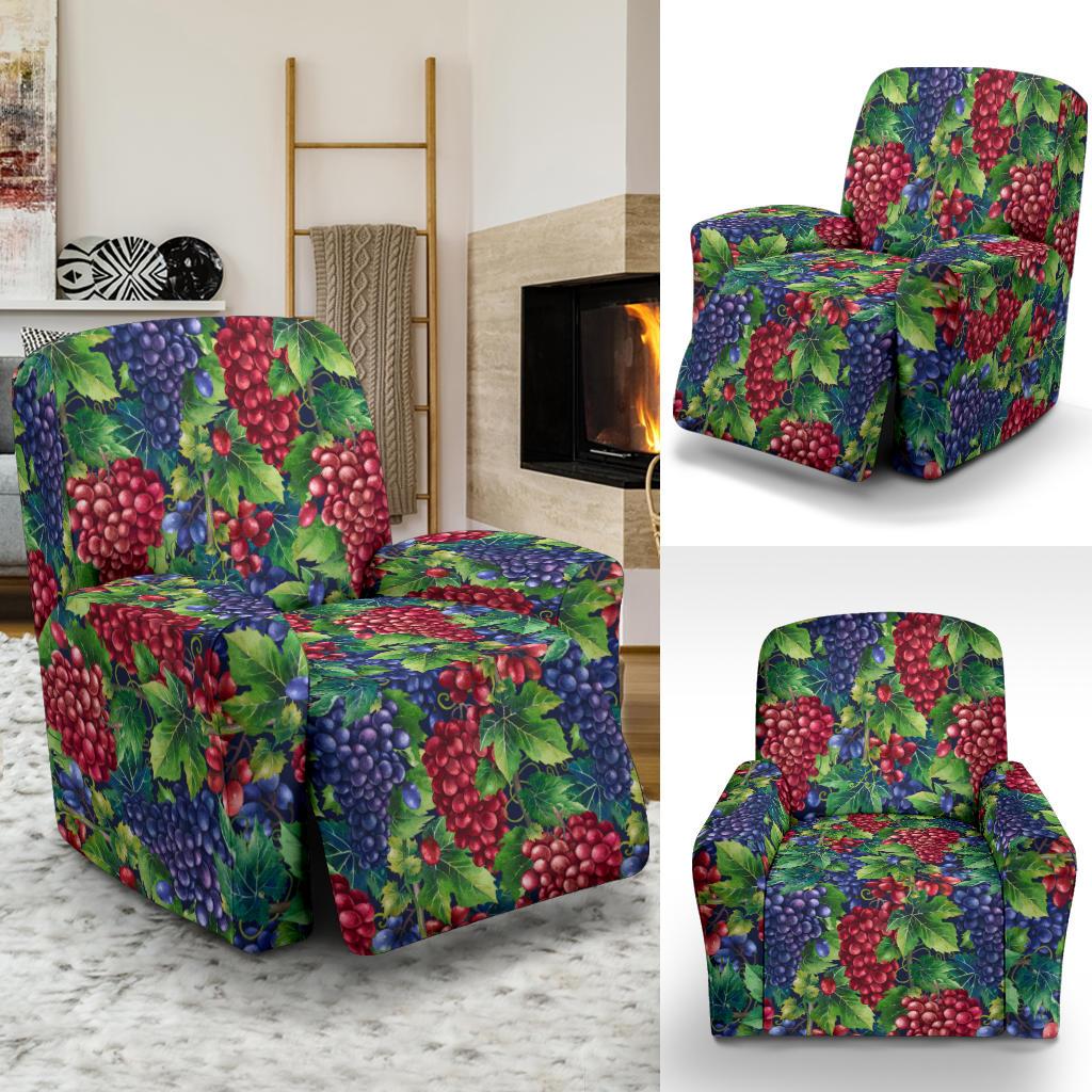 Grape Pattern Print Design GP02 Recliner Slipcover-JORJUNE.COM