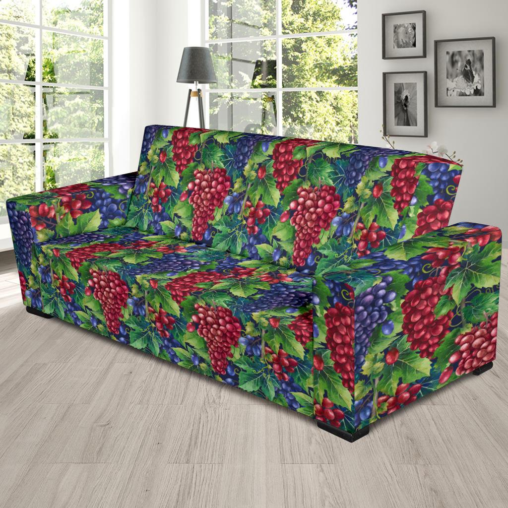 Grape Pattern Print Design GP02 Sofa Slipcover-JORJUNE.COM