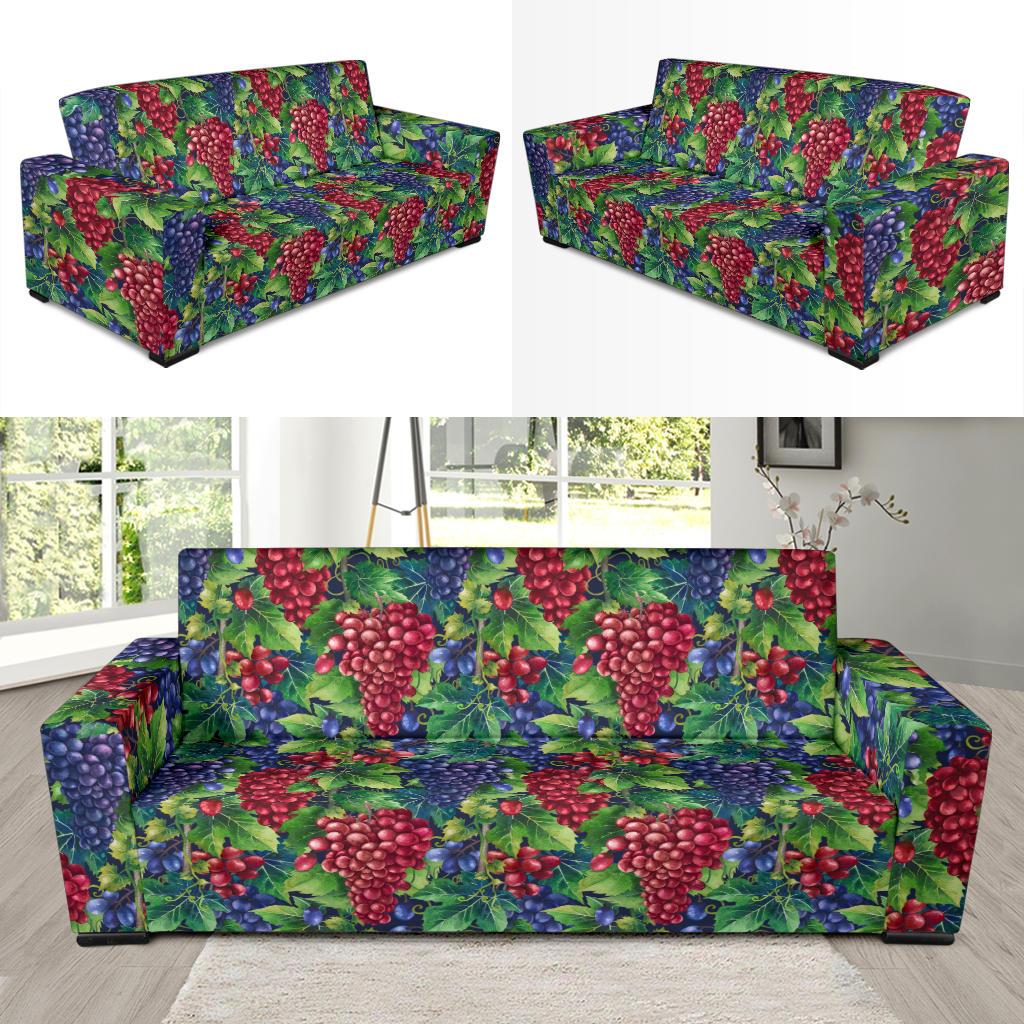 Grape Pattern Print Design GP02 Sofa Slipcover-JORJUNE.COM