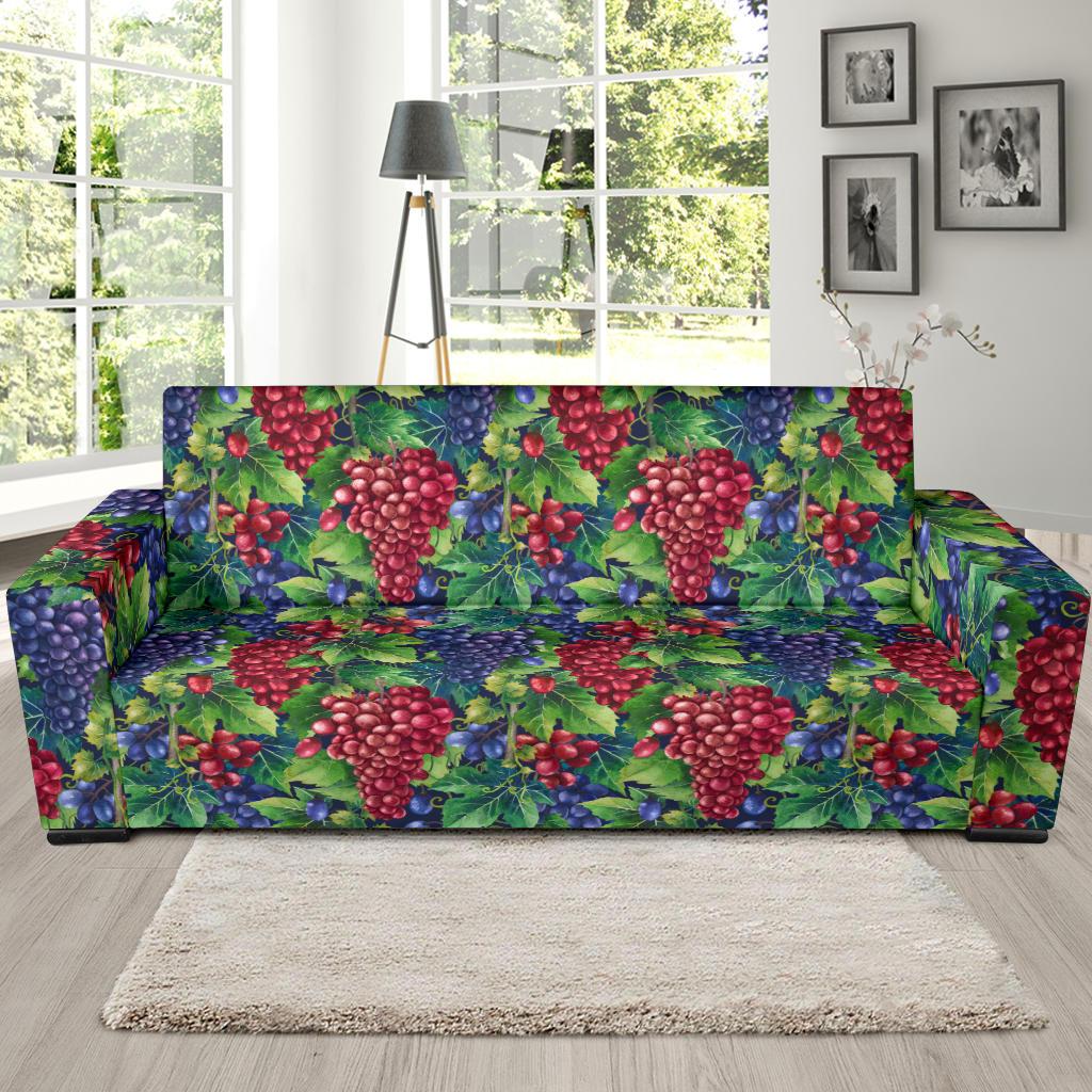 Grape Pattern Print Design GP02 Sofa Slipcover-JORJUNE.COM
