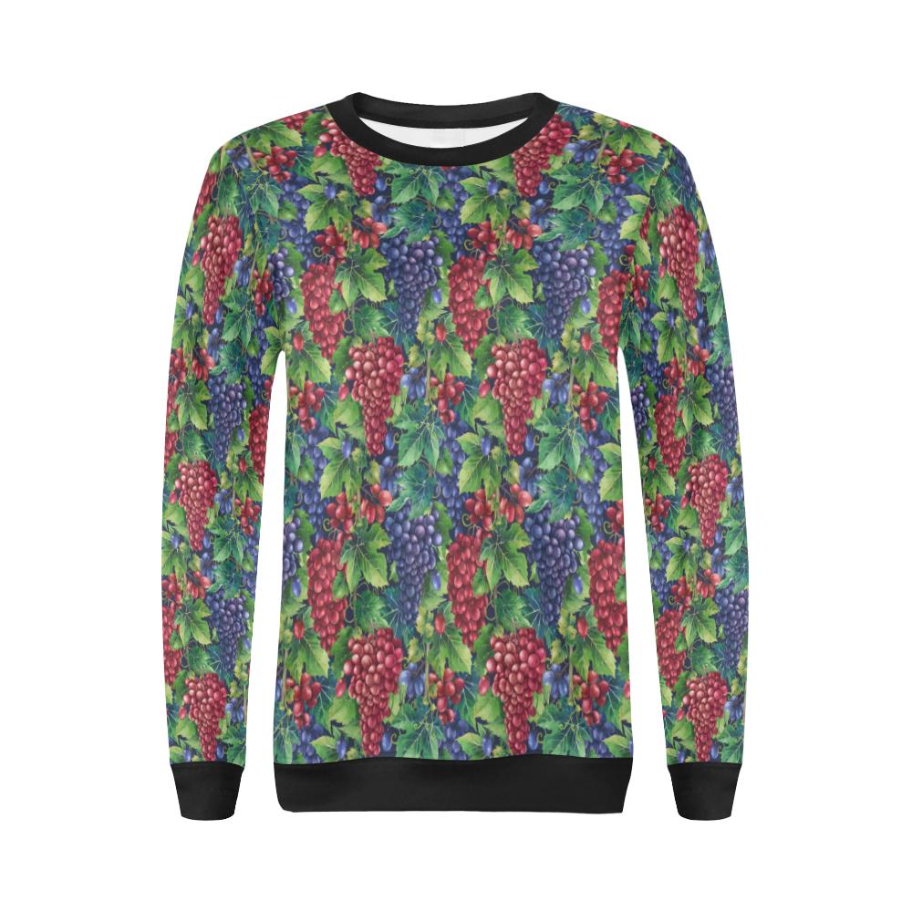Grape Pattern Print Design GP02 Women Long Sleeve Sweatshirt-JorJune