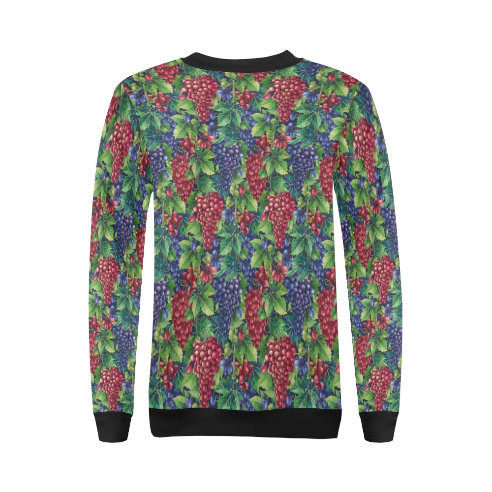 Grape Pattern Print Design GP02 Women Long Sleeve Sweatshirt-JorJune