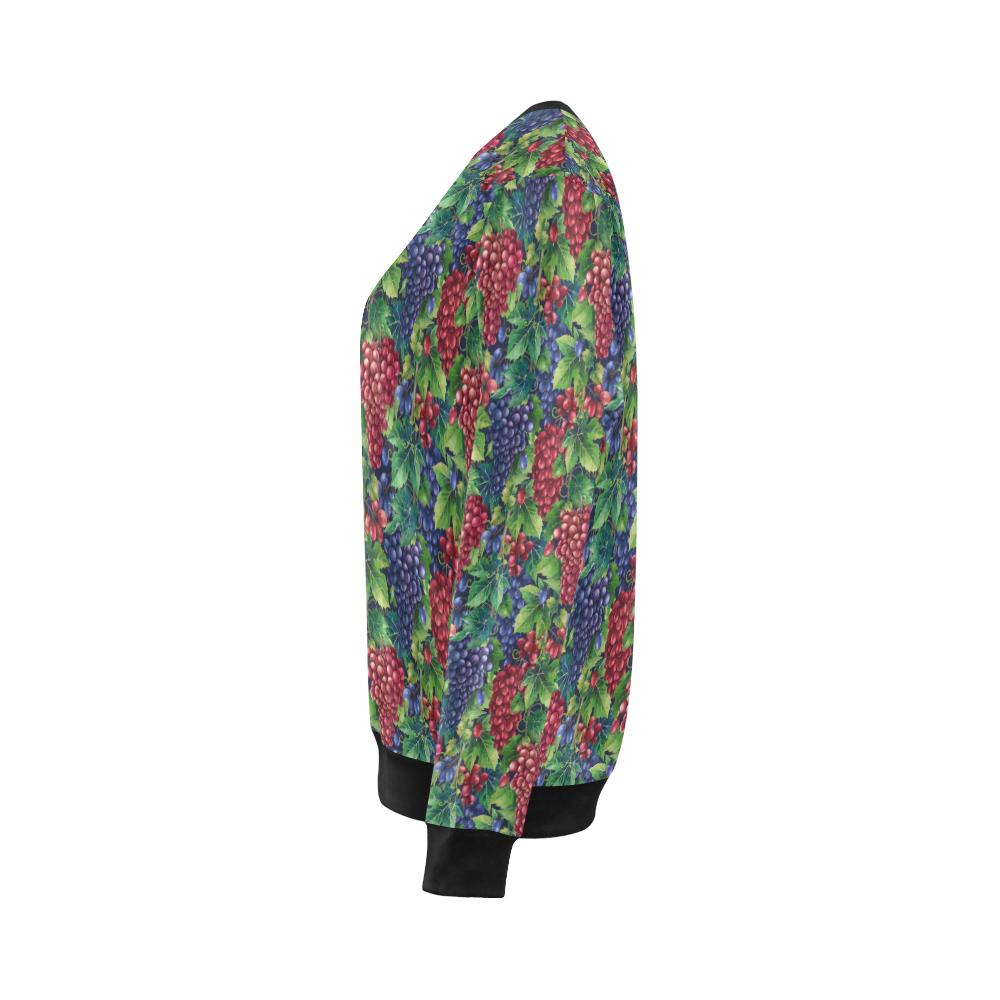 Grape Pattern Print Design GP02 Women Long Sleeve Sweatshirt-JorJune