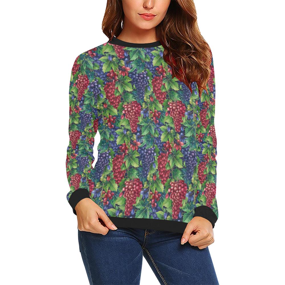 Grape Pattern Print Design GP02 Women Long Sleeve Sweatshirt-JorJune